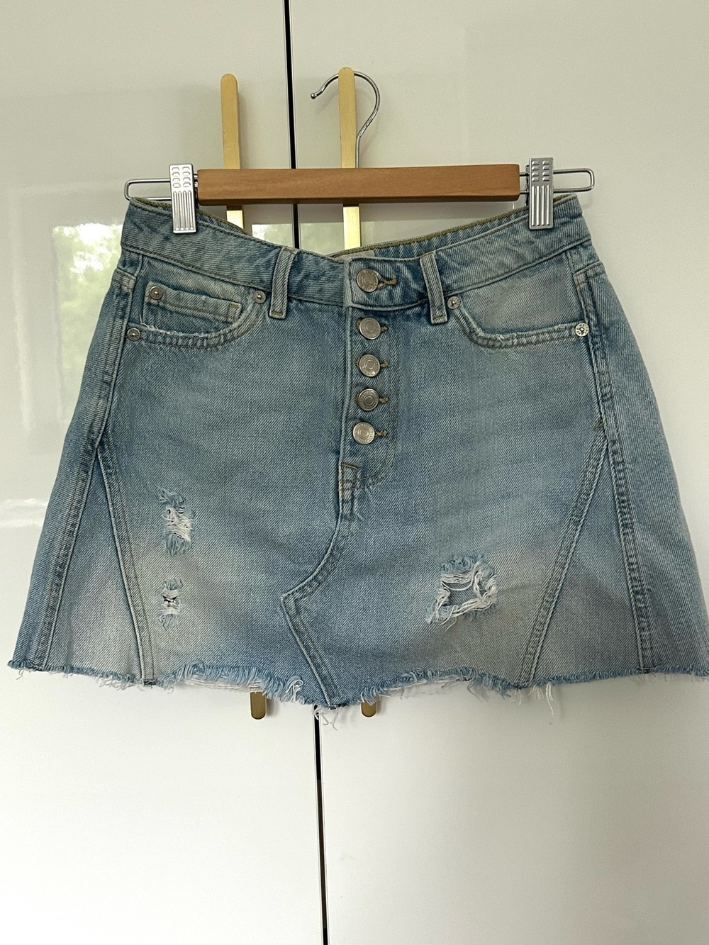 Free People we the Free jean skirt Distressed small